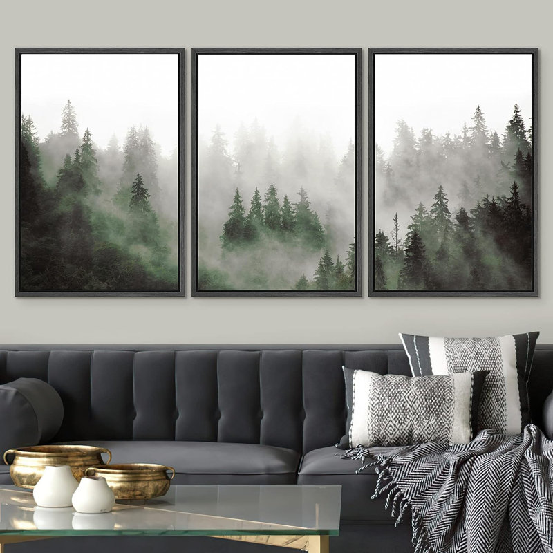 Fog forest canvas Green forest wall art Forest in the fog art Forest art Landscape print popular Nature wall art Forest wall decor Landscape canvas